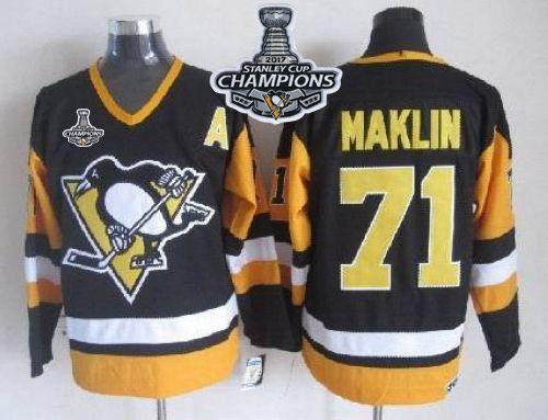Penguins #71 Evgeni Malkin Black CCM Throwback Stanley Cup Finals Champions Stitched NHL Jersey